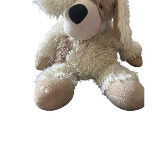 Warmies White Brown Stuffed Dog Plush Toy - Picture 4 of 11